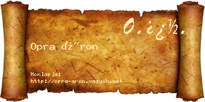Opra Áron névjegykártya
